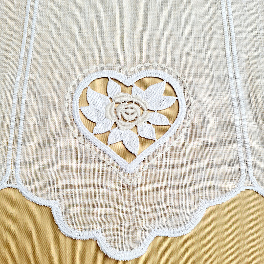 Buntglasvorhang HERZ BEIGE