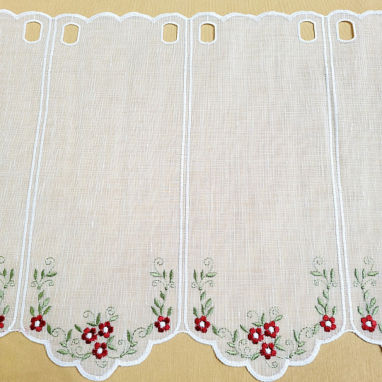 Buntglasvorhang BLUMEN ROT