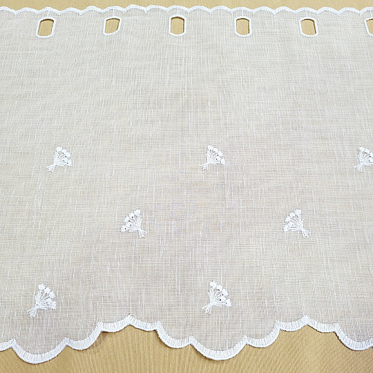 Buntglas-Vorhang TULPENEN MINI WEISS