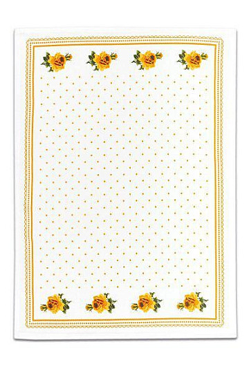 Omas Handtücher, orangefarbene Rosen