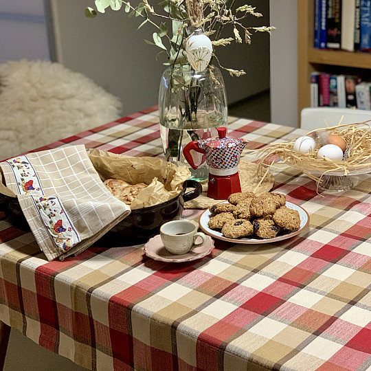 Tischdecke und Schal ATILA ROT