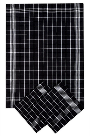 Baumwollhandtücher NEGATIVES SCHWARZ - WEISS