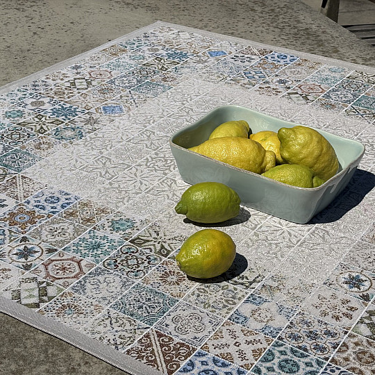 Wandteppich-Tischdecke und Schal, Vintage-Mosaik