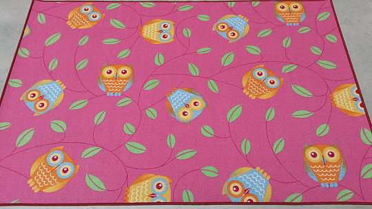Kinderteppich für Mädchen EULEN- Happy owl  pink