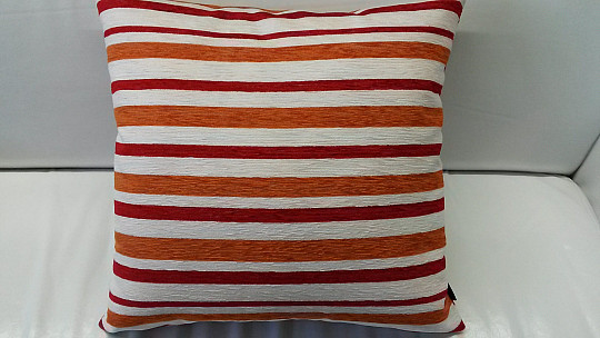Deko-Kissenbezug PEKING Streifen rot-orange