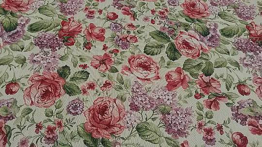 Gobelin-Tischdecke und Schal VIOLETA