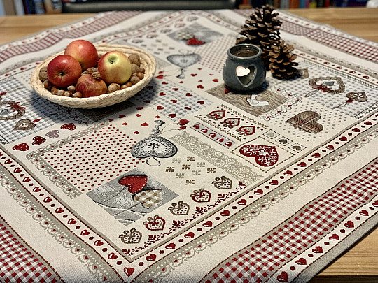Gobelin-Tischdecke und Schal HERZ DER NATUR