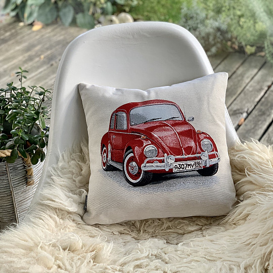 Gobelin-Kissenbezug VW KÄFER ROT