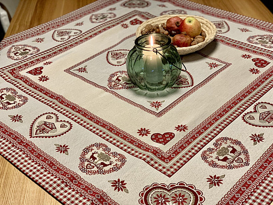 TIROLISCHE ALPEN Gobelin-Tischdecke und Schal