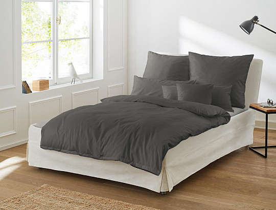 IRISETTE Luxus-Baumwollsatin Paris 8000-13 Anthrazit