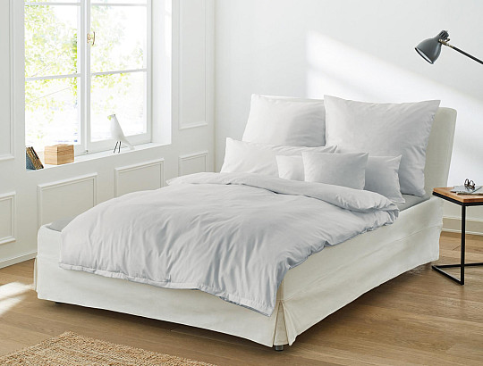 IRISETTE luxuriöser Baumwollsatin Paris hellgrau