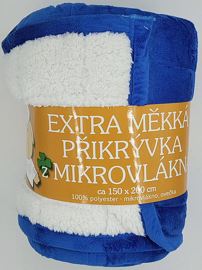 Wohndecke aus Microfaser EXTRA weich SCHAF Blau
