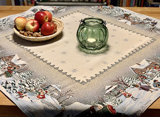 Gobelin-Tischdecke und Schal WINTER JOY