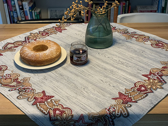 Gobelin-Tischdecke und Schal WEIHNACHTSLEBKUCHEN
