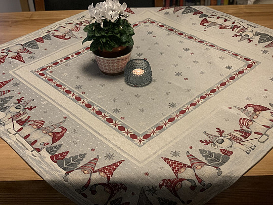 Gobelin-Tischdecke und Schal WEIHNACHTSELFEN