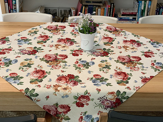 Gobelin Tischdecke Romantische Rosen