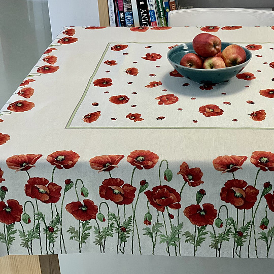 Gobelin-Tischdecke und Schal POPPY