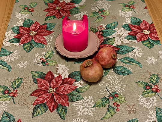 Gobelin-Tischdecke, Schal ROTER WEIHNACHTSSTERN