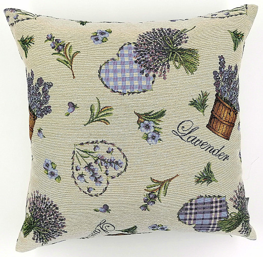 Gobelin-Kissenbezug LAVENDER HERZ