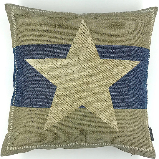 Gobelin-Kissenbezug BLAUER STERN 2