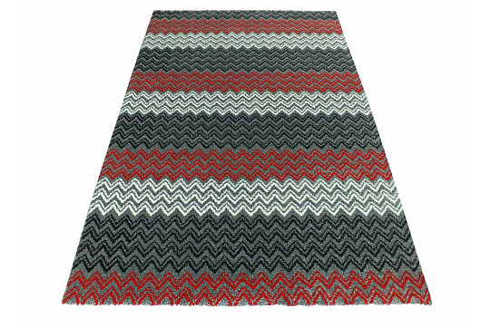 Moderner Teppich ZIG ZAG rot