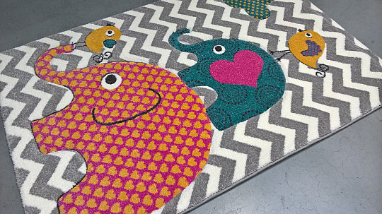 Kinderteppich PASTEL Elefanten