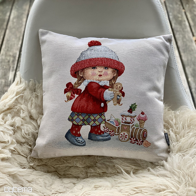 Weihnachtlicher Wandteppichbezug MÄDCHEN MIT SPIELZEUG