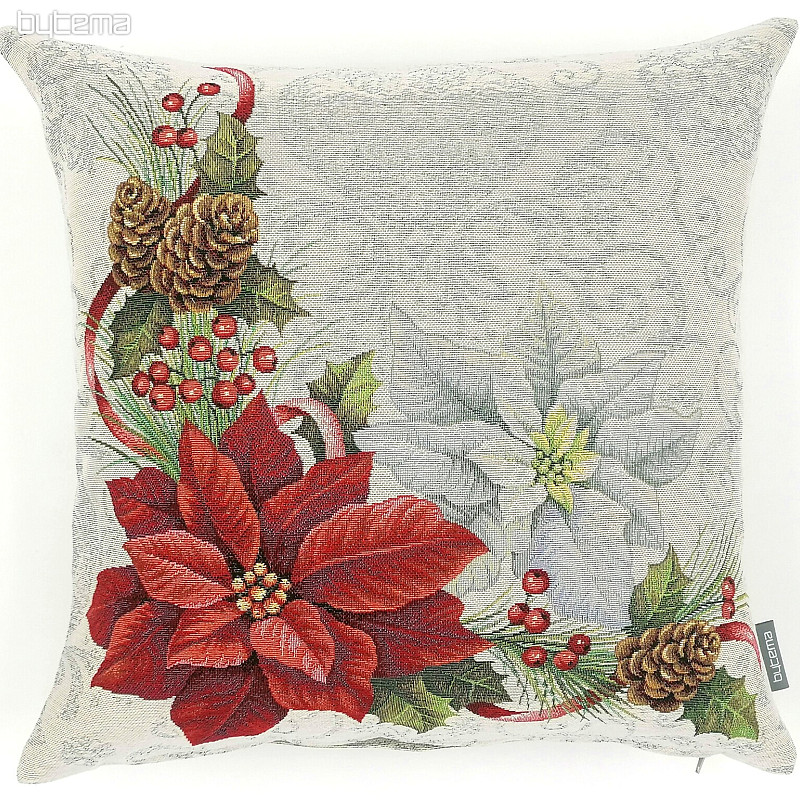 Weihnachts-Wandteppichbezug WEIHNACHTSROSE WEISS UND ROT