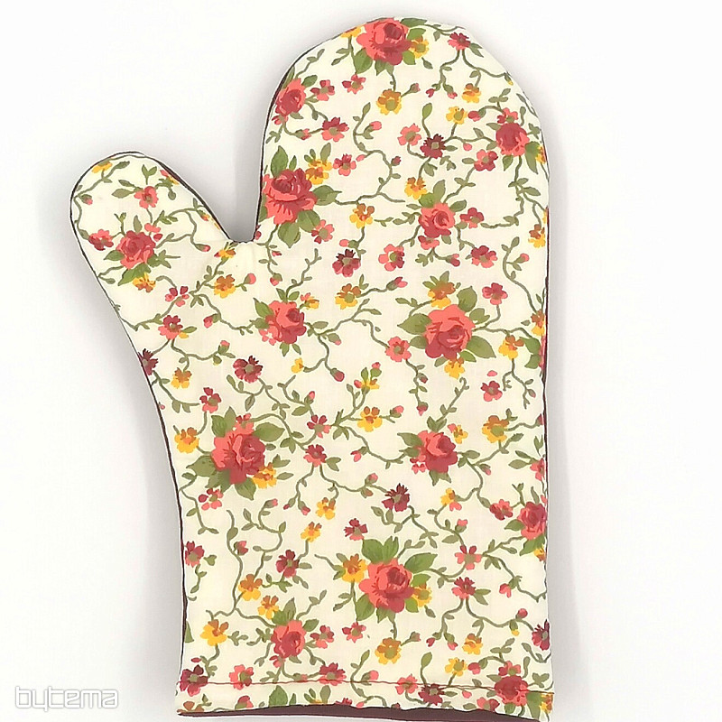 Küchenhandschuh mit Magnet Flowers bordeaux