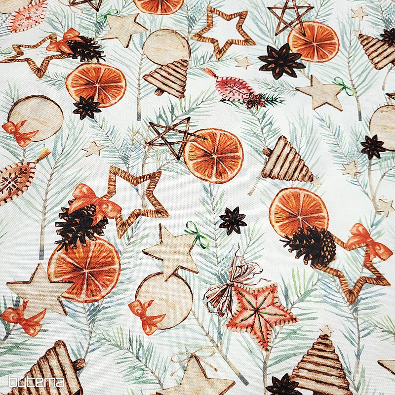 Weihnachtsdekostoff Getrocknete Orangen