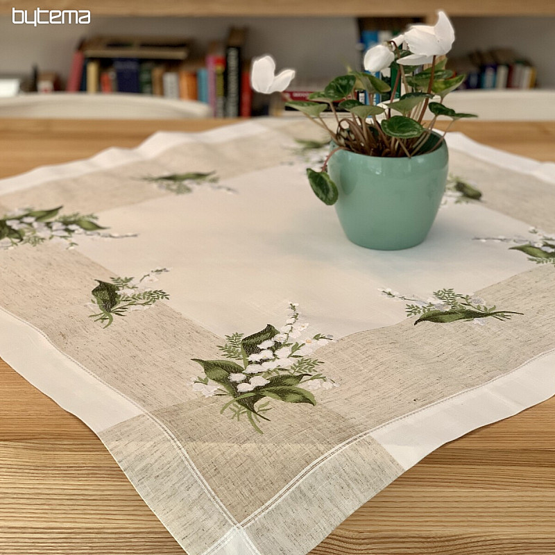 Bestickte Tischdecke und Schal LILY OF THE BLOWERS
