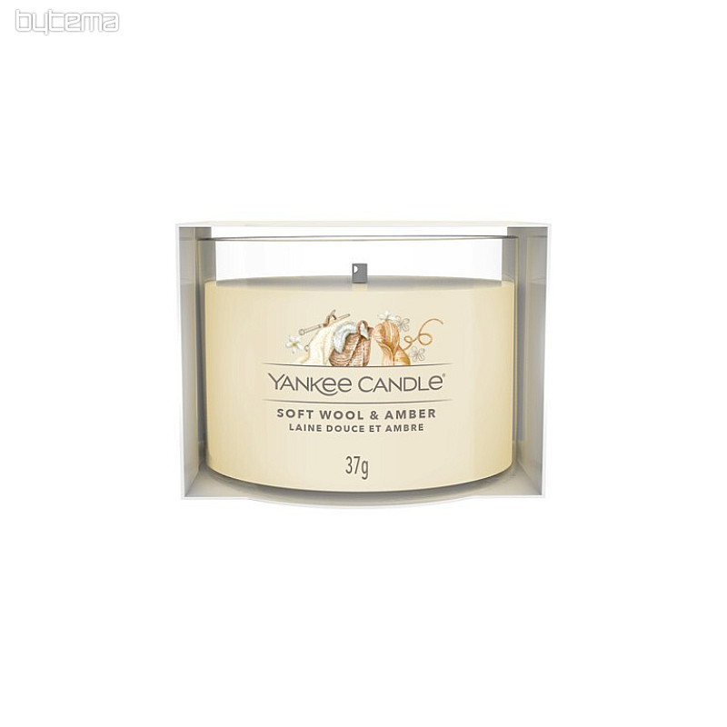 Kerze YANKEE CANDLE Duft SOFT WOOL und ANBER IN GLASS 37g