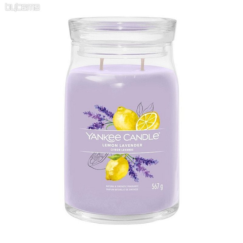 YANKEE CANDLE - ZITRONE LAVENDEL GLAS GROSS 2 Dochte