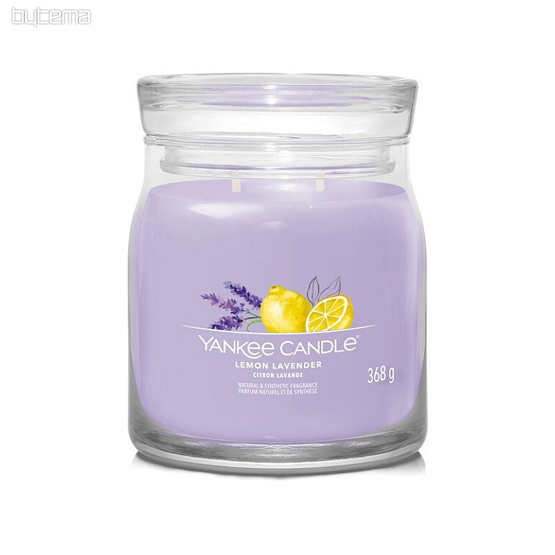 YANKEE CANDLE - ZITRONE LAVENDEL GLAS MITTELMITTEL 2 Dochte