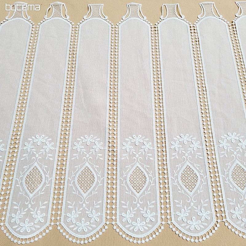 Luxuriöser bestickter Buntglasvorhang IVORY