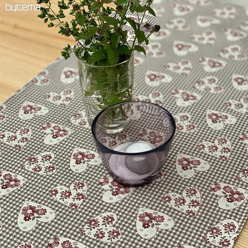 Tischdecke und Schal TOSCANA VALERY 17 HERZEN