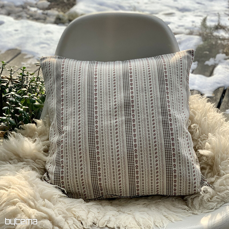 Kissenbezug TOSCANA RIGA STRIPE weinrot