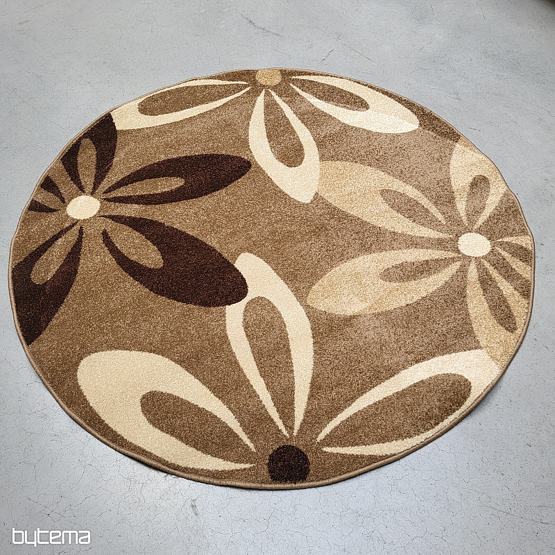 Rundteppich KARMEL Blumen beige