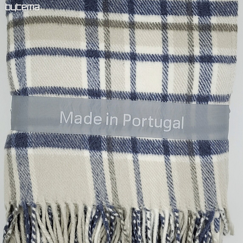 Decke KÁRO CREMEBLAU