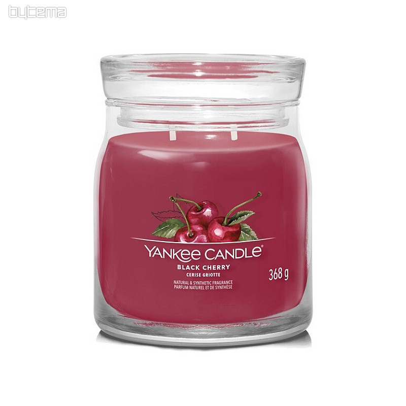 YANKEE CANDLE – SCHWARZES KIRSCHGLAS MITTEL 2 Dochte