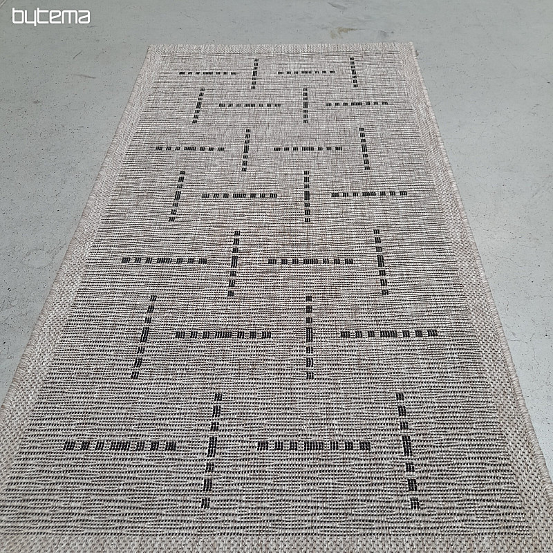 Teppich Bouclé FLOORLUX 20008 Linien silber-schwarz