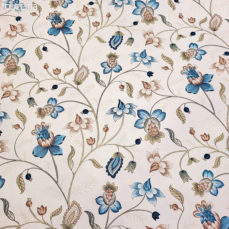 Dekorationsstoff DAKOTA BLUE KLEINE BLUMEN