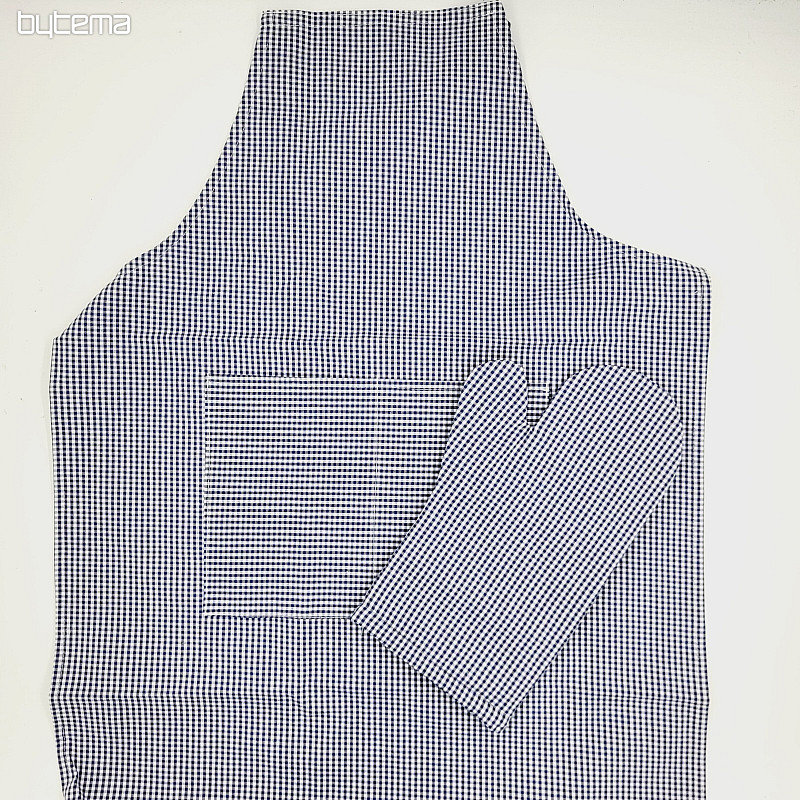 Schürze mit Handschuhen blau kariert