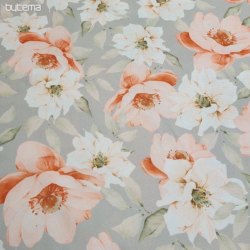 Dekorationsstoff OXFORD ORANGE FLOWER