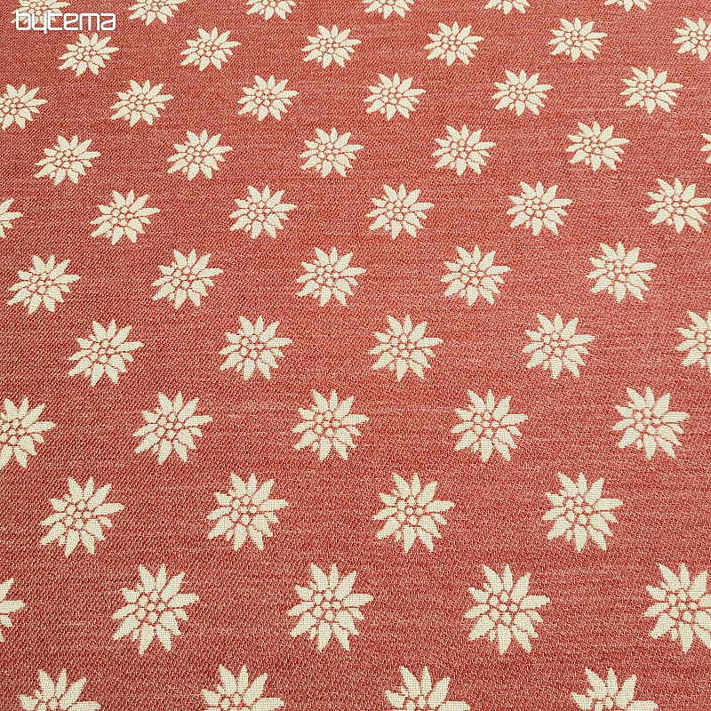 Luxuriöser Dekorationsstoff DAISIES RED