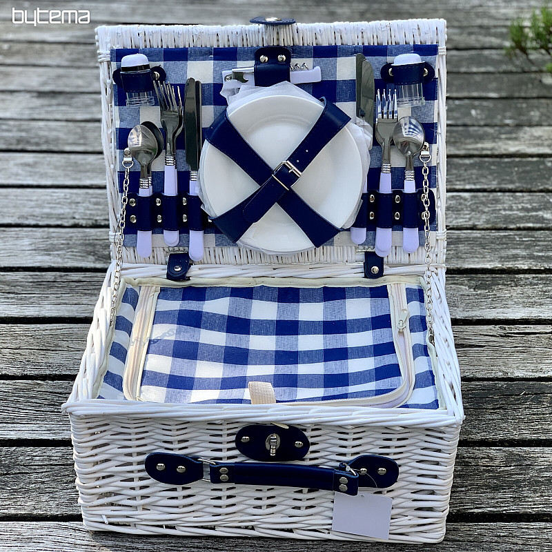 Picknickkorb GARDEN weiß für 4 Personen