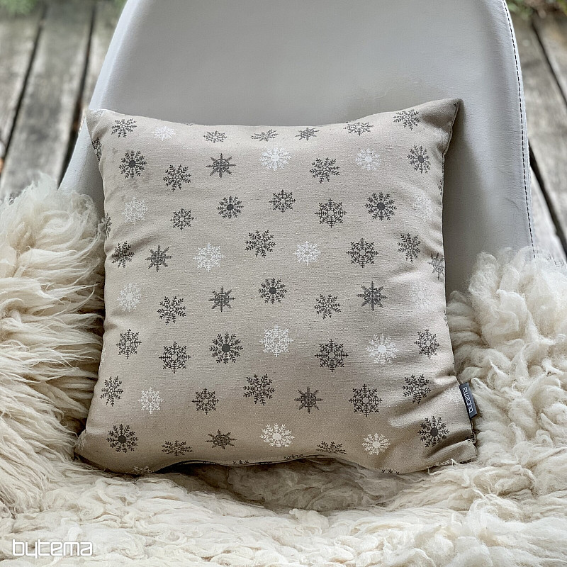 Weihnachtsdekohülle FLOCKEN GRAU WEISS