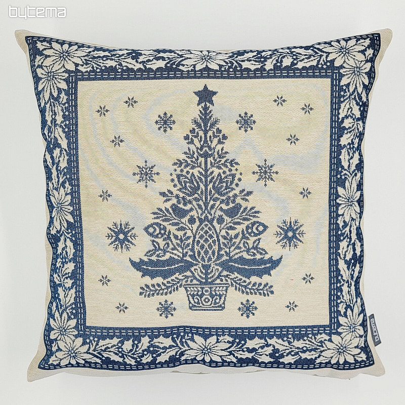 Weihnachts-Gobelinbezug FOLK CHRISTMAS 3 blau