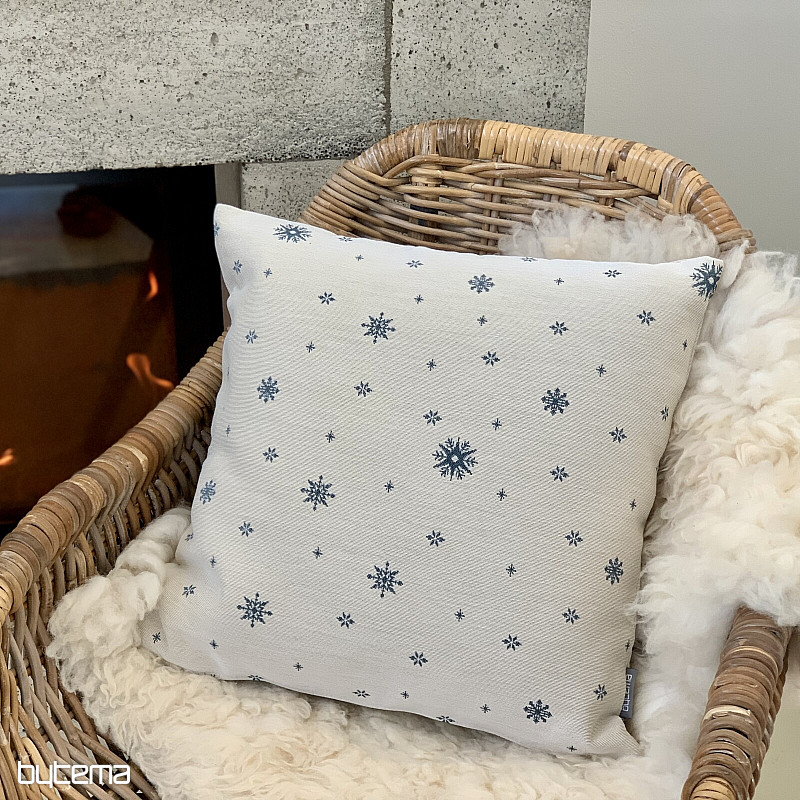 Weihnachts-Gobelinbezug Feine Flocken BLAU