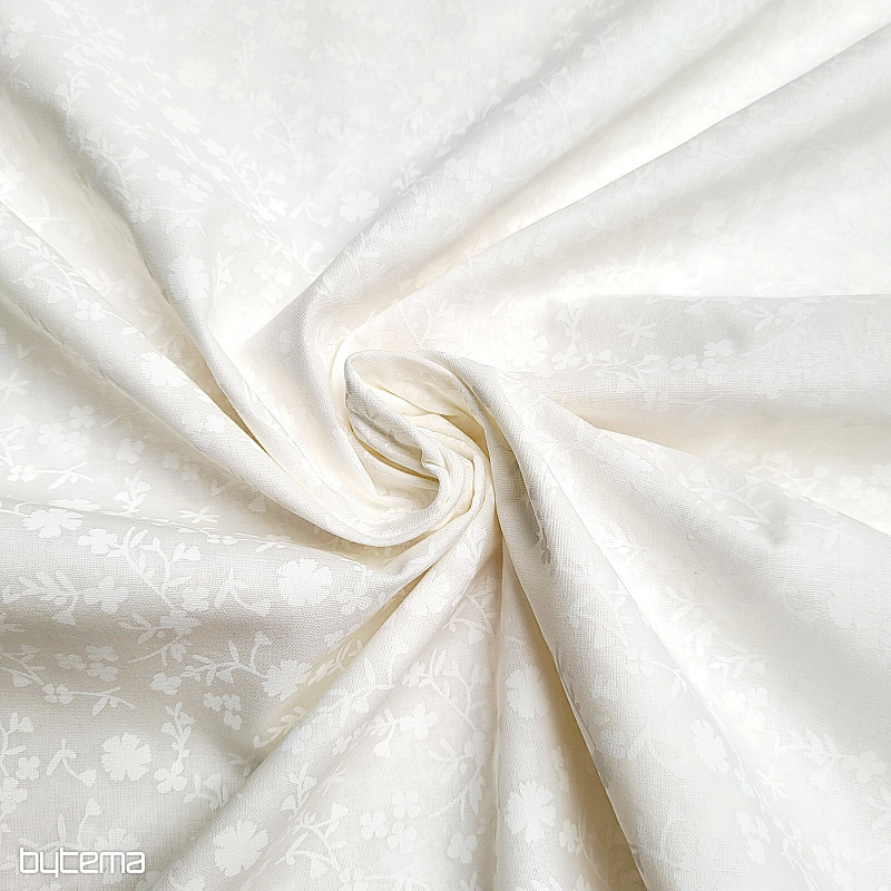 Baumwoll-Dekostoff MARGELIE Blumen CREME